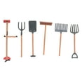 TUIBELY 6Pcs Farm Tool Toy Set for Miniature Doll House & Fairy Garden
