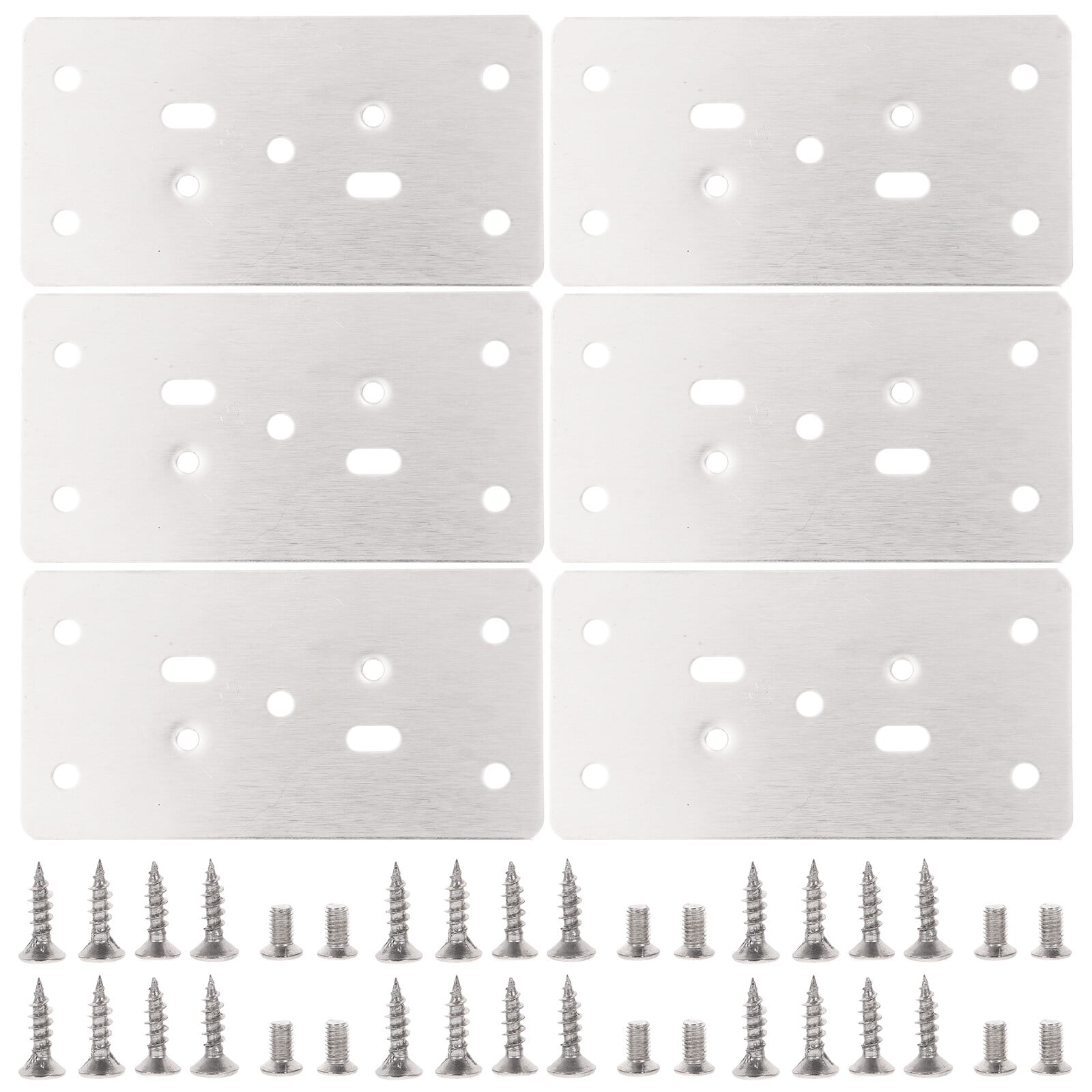 TUIBELY 6pcs Stainless Steel Frame Shelves Hinge Repair Plates