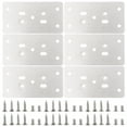 TUIBELY 6pcs Stainless Steel Frame Shelves Hinge Repair Plates