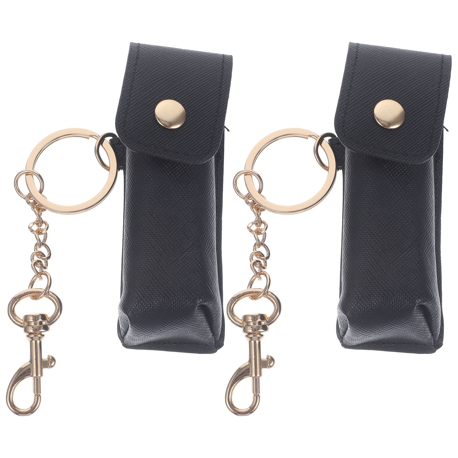 TUIBELY Chapstick Clipon Sleeve Keychain Holder Leather Lip Balm Pouch