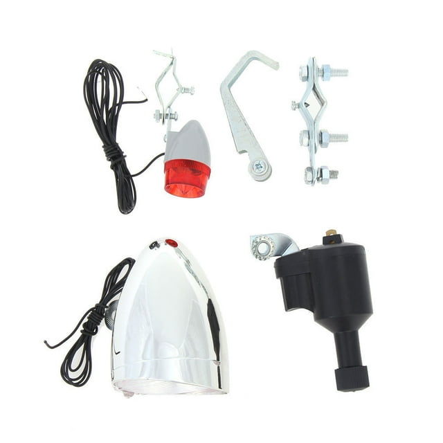 TUIBELY Electric Bike Lights Generator Head Tail Light With Accessories