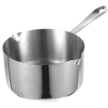 TUIBELY Stainless Steel Saucepan with Pour Spout and Handle - 14cm