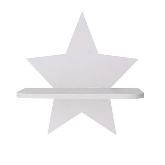 TUIBELY White Wood Star Wall Shelf Nordic Style Home Display Holder