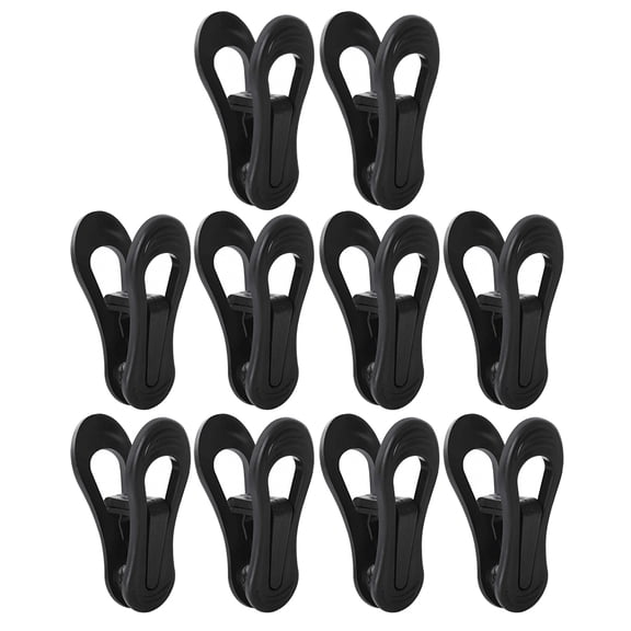 TUIBELYN 10-Pack Plastic Hanger Clips Clothes Pegs Clothespins for Laundry, Socks, and Household Use