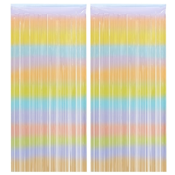 TUIBELYN 2 Bags of Party Backdrop Rain Curtains Tinsel Plastic Curtain Background Curtains