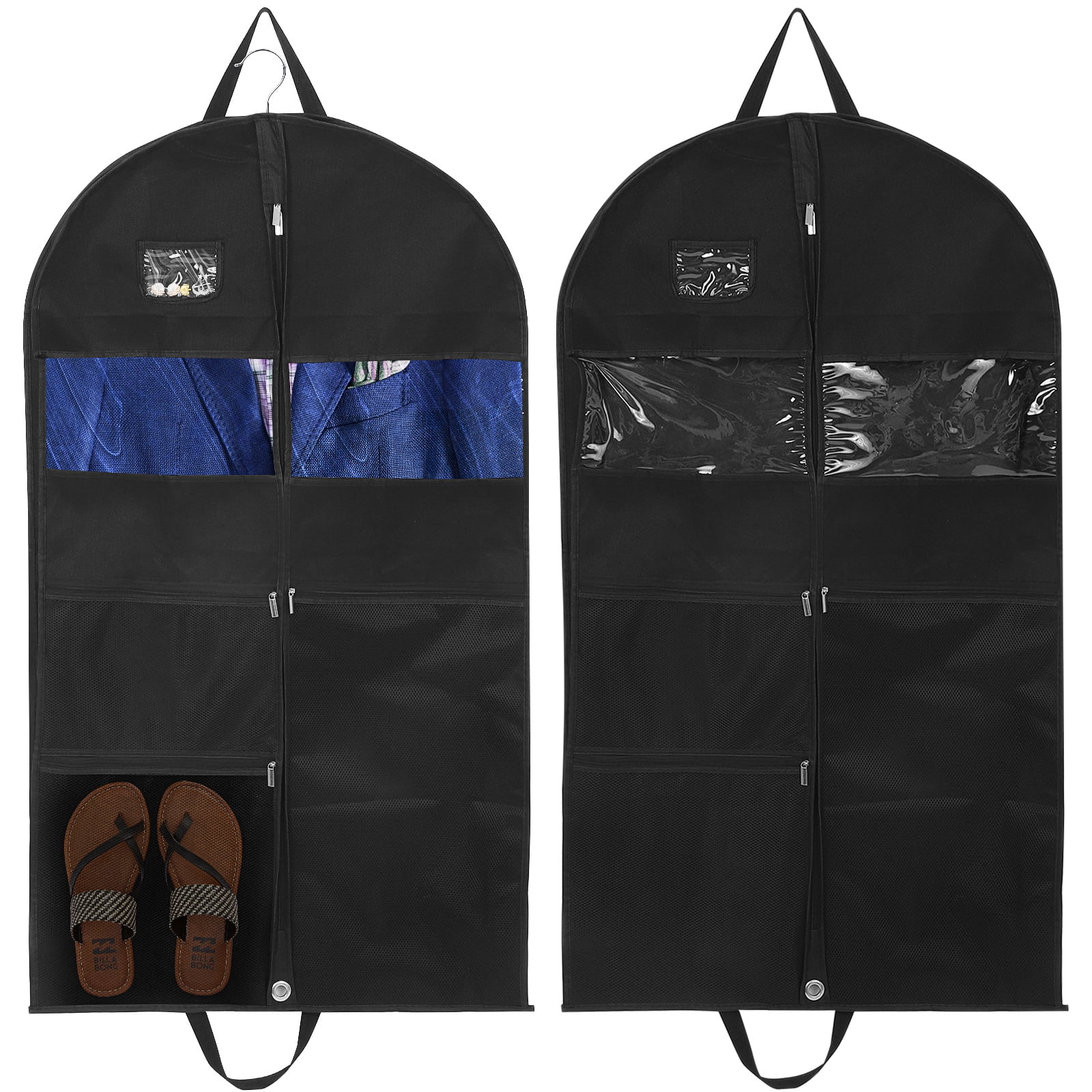 TUIBELYN 2-Pack Garment Bags for Clothes Storage, Hanging Suit and Dress Bags, Closet Organizer for Suits and