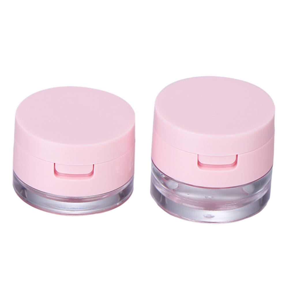 TUIBELYN 2 Sets Portable Plastic Powder Cases with Mirror for Travel