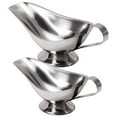 TUIBELYN 2 Stainless Steel Gravy Boat Sauce Dishes Pourer Salad Servers