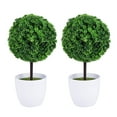 TUIBELYN 2pcs Artificial Boxwood Topiary Tree Mini Fake Ball Shaped