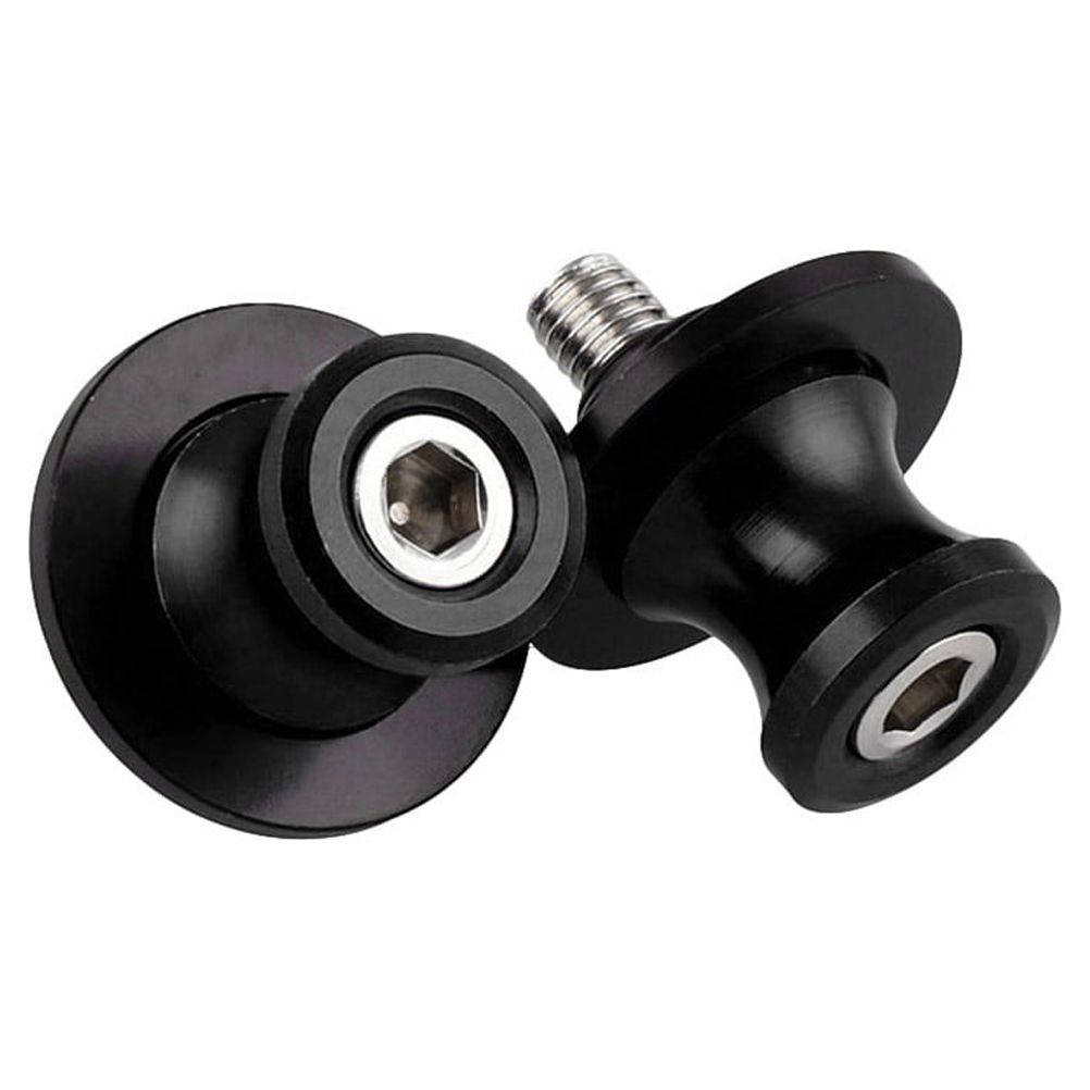 TUIBELYN 2pcs CNC Aluminum Motorcycle Swingarm Spool Slider Stand Screws Motor Accessories Screw Mount Car Styling Swing Arm Ring Car Nail M8 (Black)