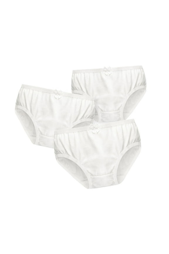 3pcs White Bowknot Briefs Ballet Dance Underpants Cotton Panties for Kids Girls (Size 160)