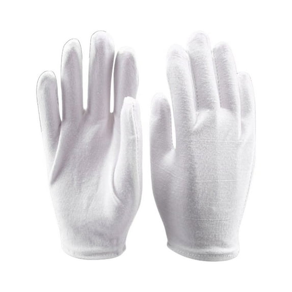TUIBELYN 4 White Cotton Reusable Cleaning Gloves for Industrial Labor