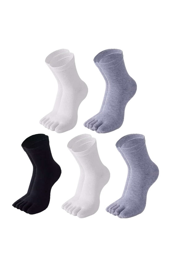 5 Pairs Absorbent Sweat Five-Finger Toe Sock Men Cotton Sports Running Socks