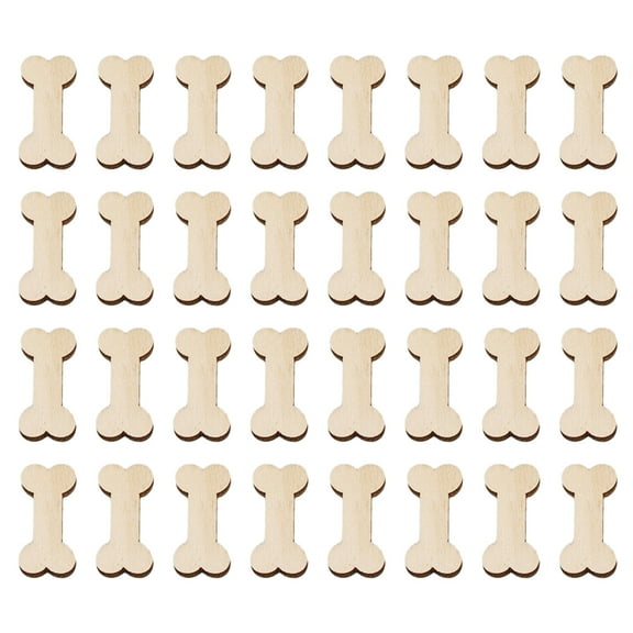 TUIBELYN 50Pcs Wood Dog Bone Cutouts DIY Craft Embellishments