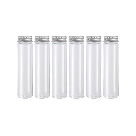 Mobutofu 6Pcs Small Plastic Bottles Clear with Leak Proof Screw Caps for Cosmetic and Liquid Samples
