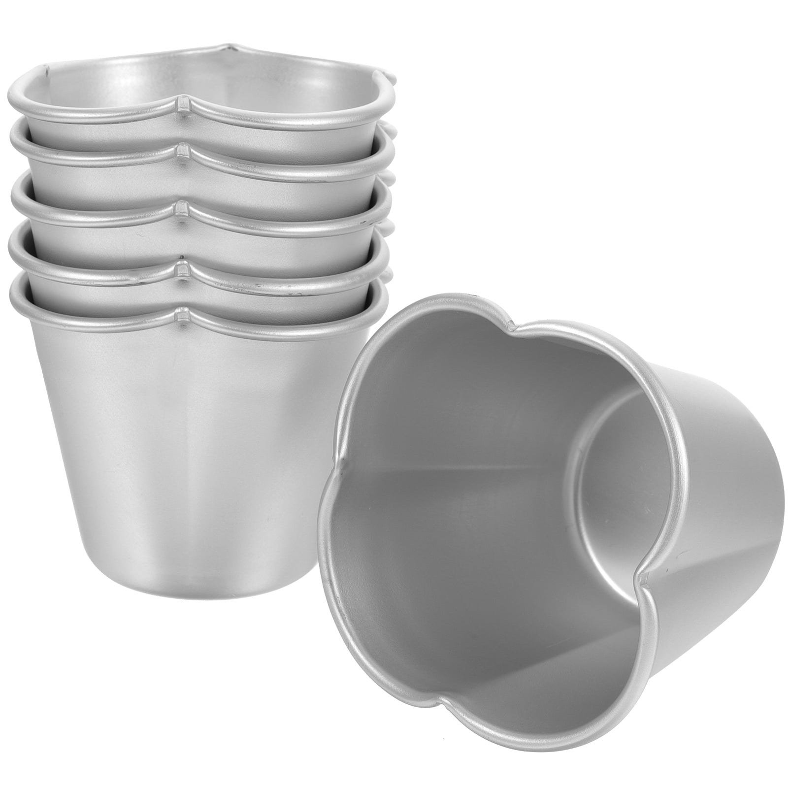 TUIBELYN 6Pcs Aluminum Cake Mold Nonstick Pudding Pan Mini Pie Tins