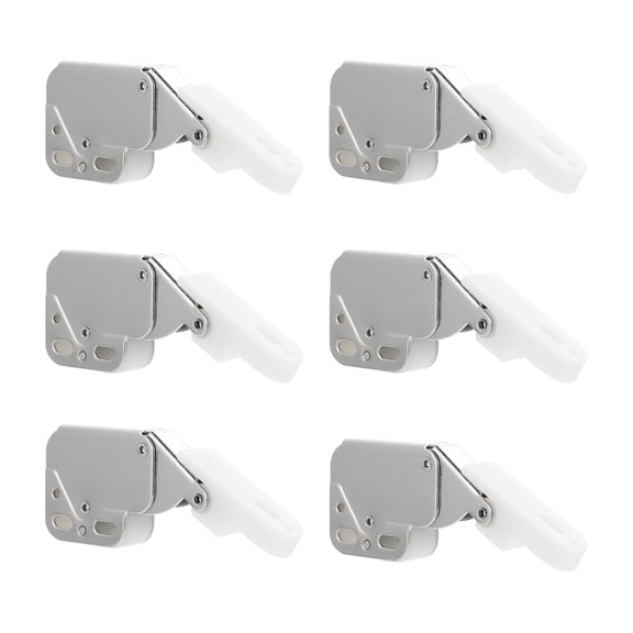 Mobutofu 6-Pack Self-Locking Spring Hinges with Push-In Lock for Cabinet Doors and Furniture, Steel Nylon, Assorted Colors