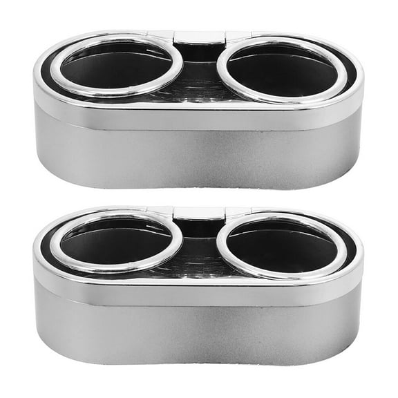 TUIBELYN Car Cup Holder Double Bottle Mount Organizer Car Accessories Silver
