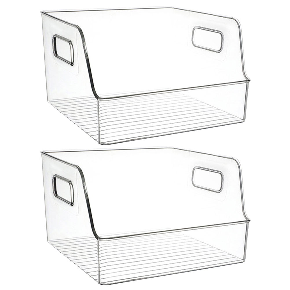 Tuibelyn Clear Plastic Fridge Organizer Bins 2 Pack