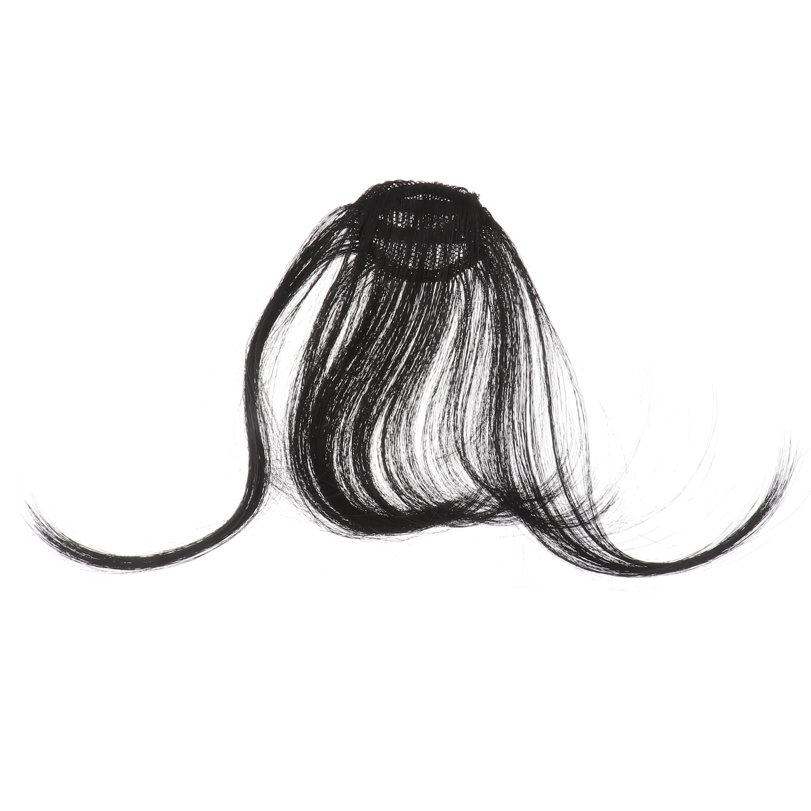 TUIBELYN Clipin Human Hair Bangs Fringe Extension Black