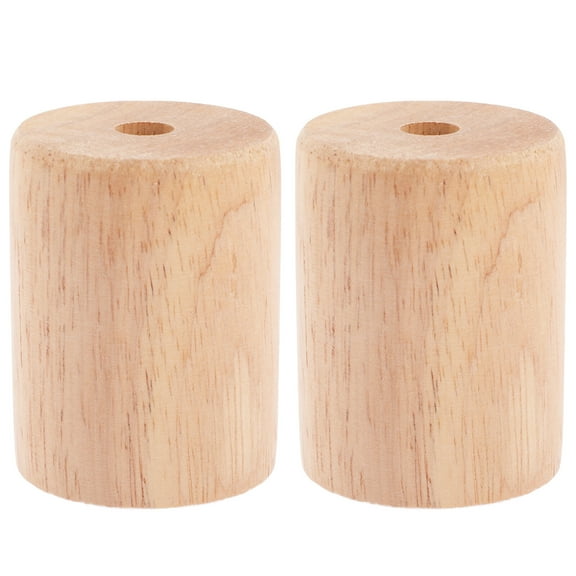 Mobutofu Solid Wood Lamp Base for Night Use 2Pcs 2.6x1.9in