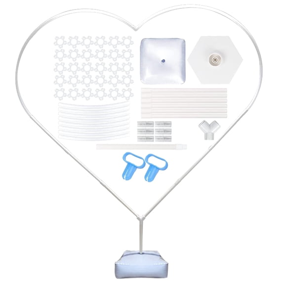 White Balloon Arch Stand Set Easy Assemble Reusable Plastic for Party Decoration Adjustable Base