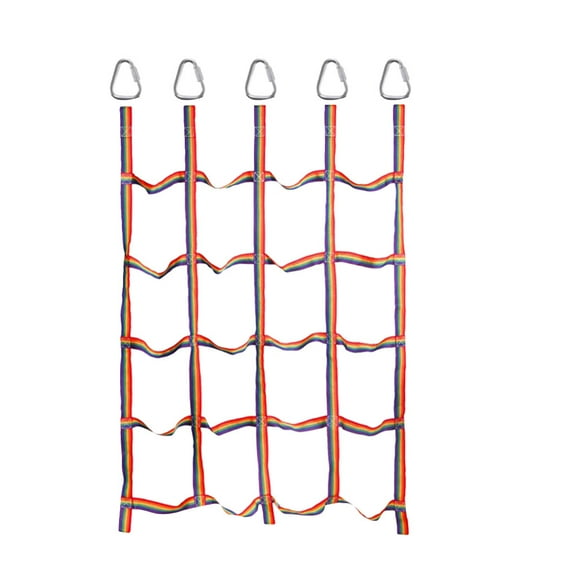 TUIBELYN Kids Climbing Net Rainbow Net Rope Ladder Climbing Cargo Net Outdoor Body Workout Exercise Backyard Playground Training