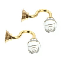 TUIBELYN Metal Curtain Rod Crystal Rose Flower Wall Decorative Tieback Hooks