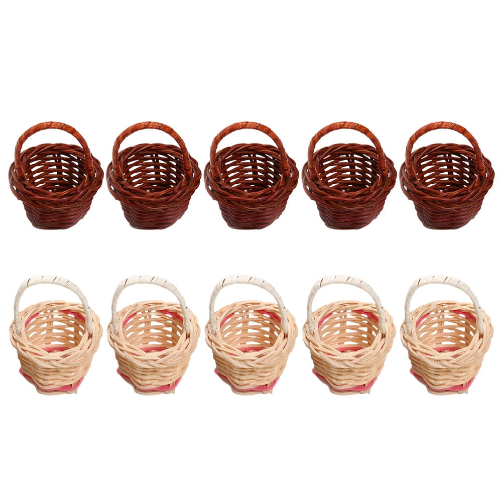 TUIBELYN Miniature Woven Rattan Baskets for Picnic, Decor, Easter