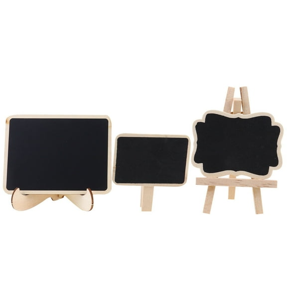 TUIBELYN Small Blackboard Creative Mini Wooden Blackboard Price Message Photo Props Blackboard (Square Clip, Painting Rack, Square Herringbone Rack)