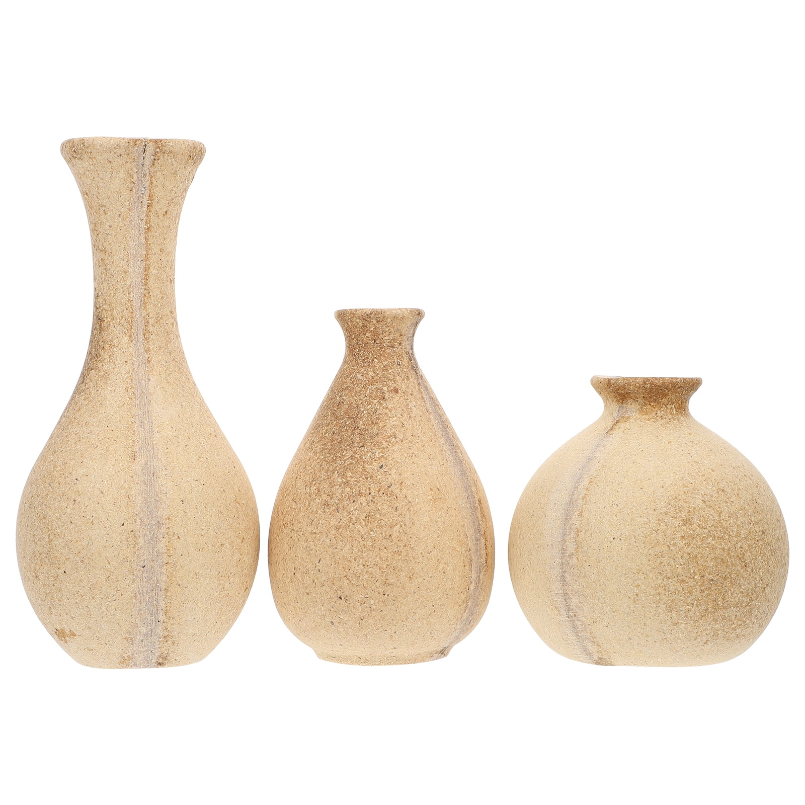 TUIBELYN Vintage Wood Vase Set of 3 for DIY Flower Arrangement and Home