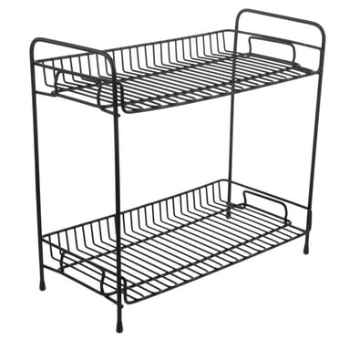 TUIBELYN Wrought Iron Storage Rack Multi-storey Storage Shelf for Kitchen Bathroom Bedroom Balcony(Black)