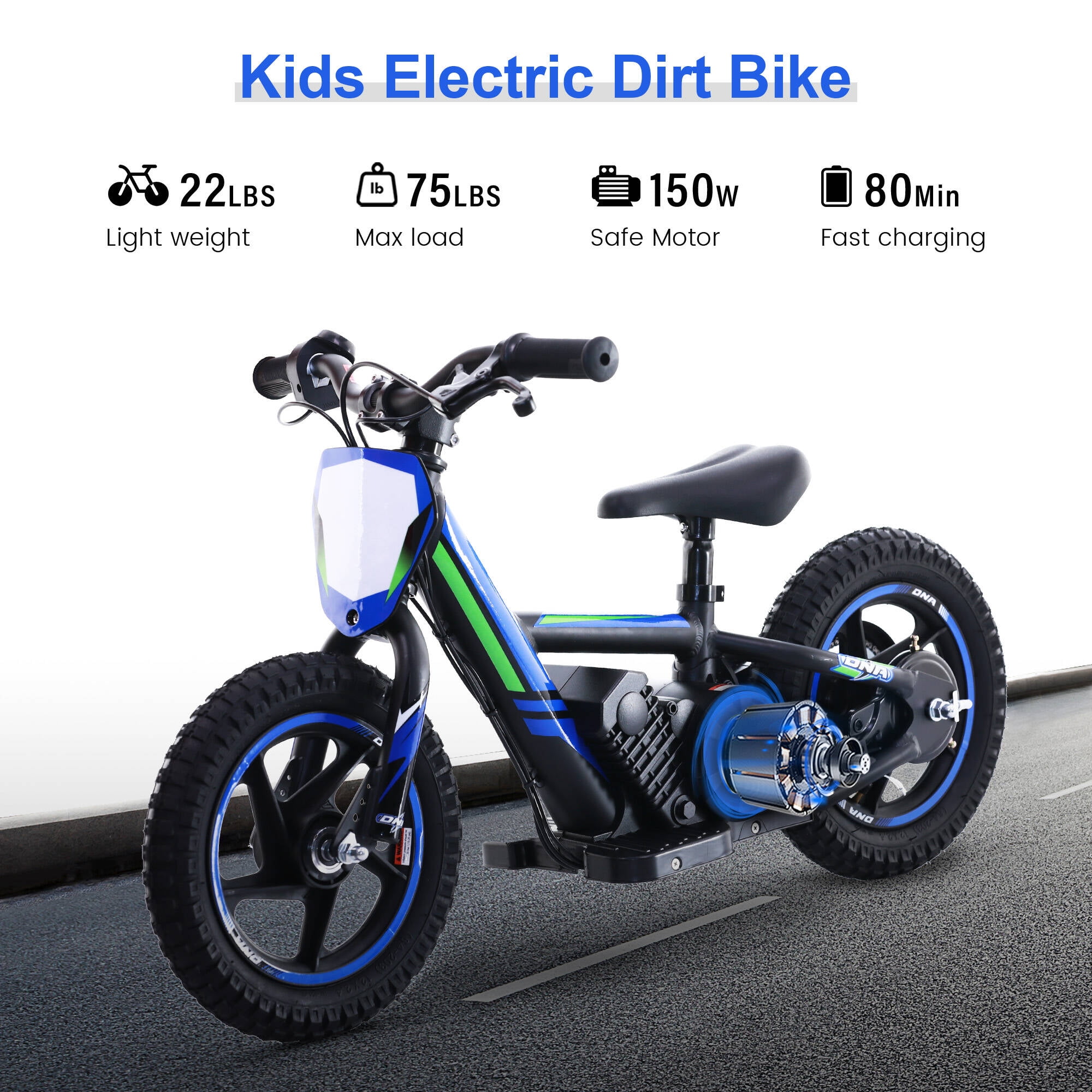 TUIBOKA Lightweight Electric Dirt Bike for Kids,170W Racing Grade