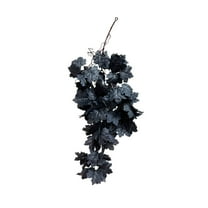 TUITOONM 31.5" Black Faux Maple Leaf Hanging Unique Dark Fall Garland for Wall, Door & Table Decor Ultra-Realistic Texture