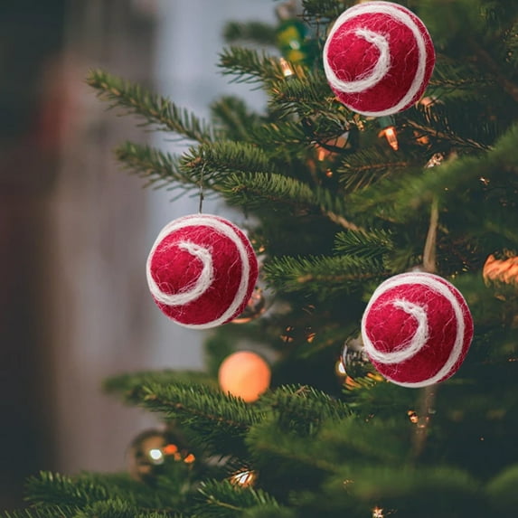 TUITOONM 3pcs Colorful Felt Wool Balls Pendant Christmas Balls Ornaments Sets Upgrade Shatterproof Christmas Tree Decorative Props for Festival Wedding Home Party Decoration