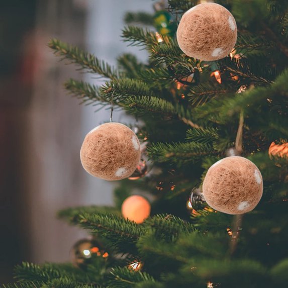 TUITOONM 3pcs Colorful Felt Wool Balls Pendant Christmas Balls Ornaments Sets Upgrade Shatterproof Christmas Tree Decorative Props for Festival Wedding Home Party Decoration