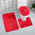 thumbnail image 1 of TUITOONM 3pcs Plush Bathroom Tub Rugs Set with Toilet Rug Non Slip Solid Color Universal Soft Comfortable Washable Water Absorbent Bath Mats Home Decor, 1 of 5