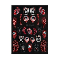 TUITOONM 5D Halloween Nail Stickers Horror Puppet Skull with Red Lips, 3D Relief Nail Art Decals for Gel/Acrylic Nails, Spooky DIY Manicure & Craft Decor