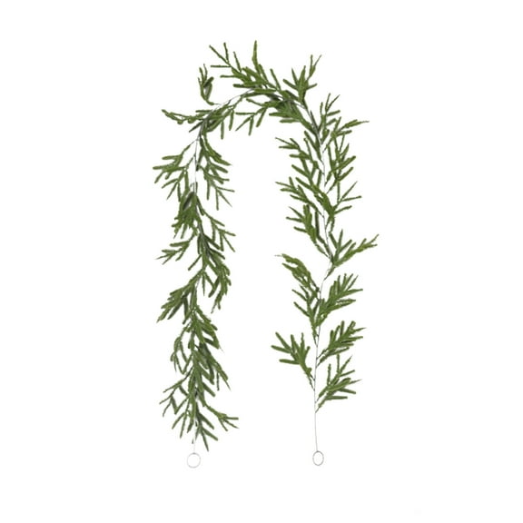 TUITOONM 6FT Premium Pine Needle Rattan Garland Realistic Green Cedar Vine for Christmas Fireplace, Staircase & Door Decor