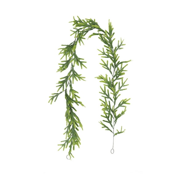 TUITOONM 6FT Premium Pine Needle Rattan Garland Realistic Green Cedar Vine for Christmas Fireplace, Staircase & Door Decor