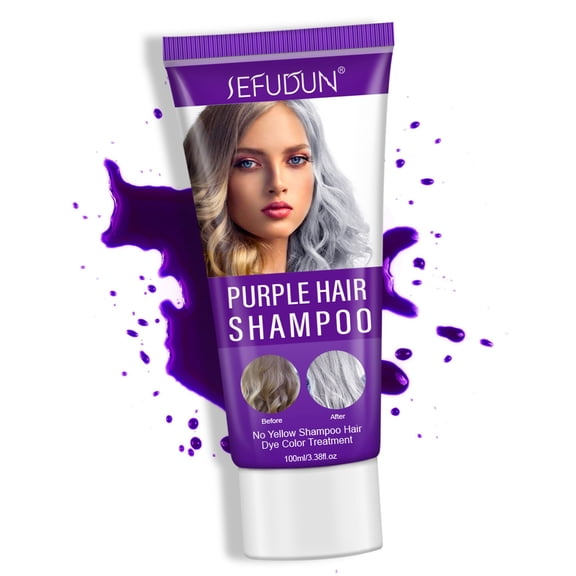 TUITOONM Anti-Brass Purple Shampoo Eliminates Yellow Tones in Bleached/Highlighted Hair UV Protection & Keratin for Damage Repair