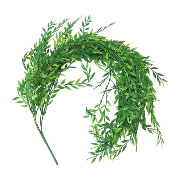 TUITOONM Artificial Weeping Willow Vine 25.6" Realistic Fake Hanging Plant with Leaves for Ceiling, Wall, and Indoor Green Decoration