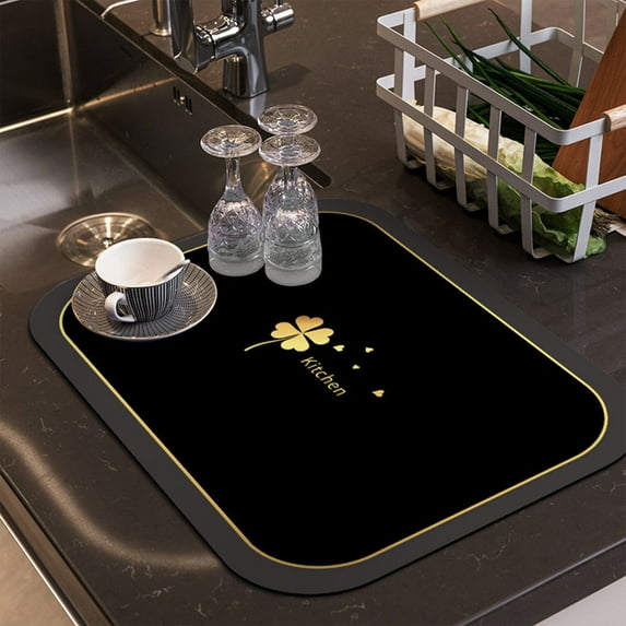TUITOONM Bathroom Mat Multipurpose Mat Can Be Used As A Kitchen Draw Off Water Mat Or As A Bathroom Floor Mat Diatom Mud Bar Absorbent Mat Dish Drying Bathroom Mat Cup Wad