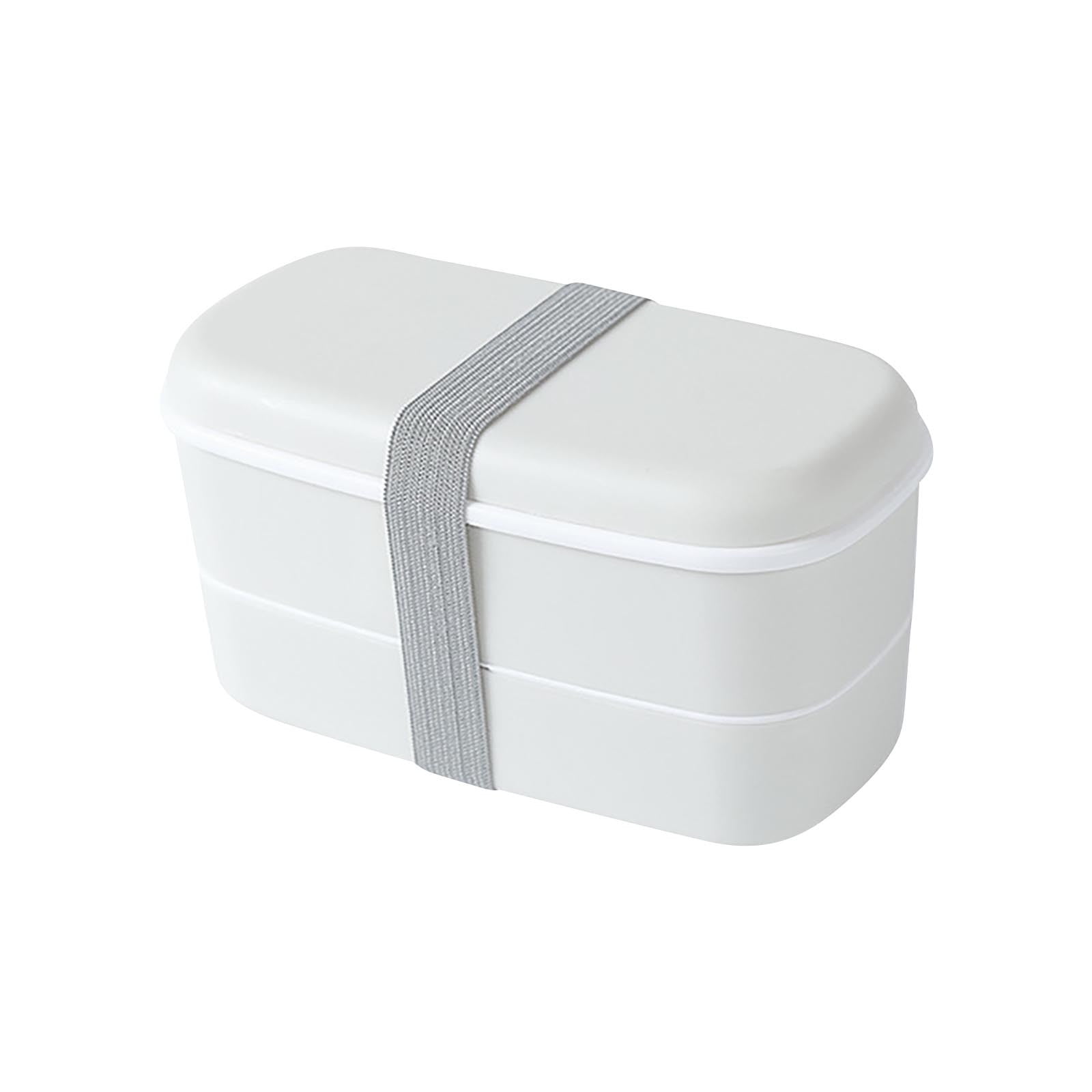 Two Layer Divided TUITOONM Beige Double Layer Divided Lunch Box with 2 Compartments Food ...