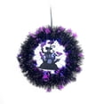 thumbnail image 1 of TUITOONM Black Twig Castle Bat Glowing Decoration Wreath Halloween Hallway Door Wall Decoration Party Hanging Pendant, 1 of 5
