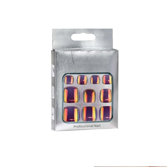 TUITOONM Complete False Toenails Set 24 Reusable Nail Stickers with Jelly Glue, DIY Pedicure Kit, Odorless & Lightweight 5-Minute Application