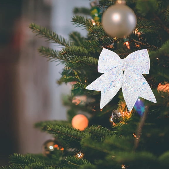 TUITOONM Dazzle Big Bows Christmas Tree Tops Decoration Pendant Christmas Tree Hanging Ornaments Window Room Party Props Festival Winter Decor