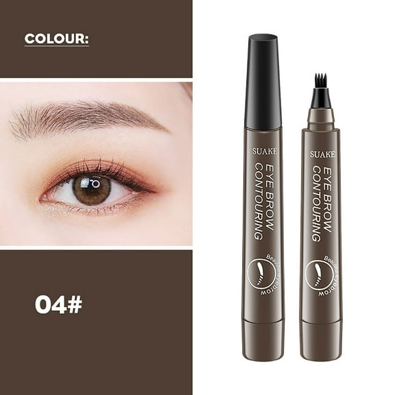 TUITOONM Eyebrow Pencil 4-Point Microblading Pen Waterproof, Long-Lasting Natural Brow Duo for Hair-Like Strokes, Beard & Lash Filler, 0.07 oz