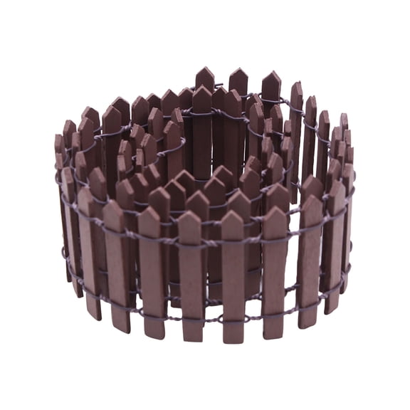 TUITOONM Fence Doll House Gardening Decoration Fence Meaty Wooden Fence Ornament,1.97 x35.4 in Mini Wood Picket Border, Weather-Resistant, Tool-Free Install, Flexible Accent for Fairy Gardens