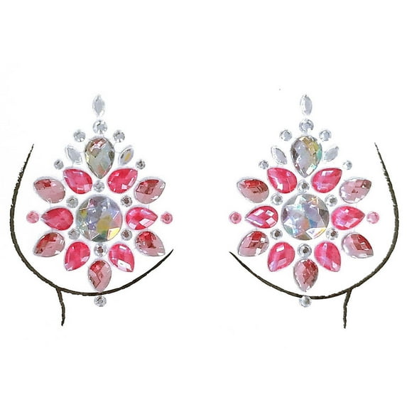 TUITOONM Festival Chest Decoration Stickers Sparkling Acrylic Body Jewels for Parties, Halloween & Cosplay, Easy Peel & Stick